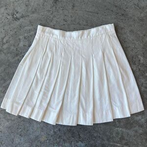 Urban Revivo Ivory White Pleated Mini Skirt Tennis Preppy High Waisted Size 6